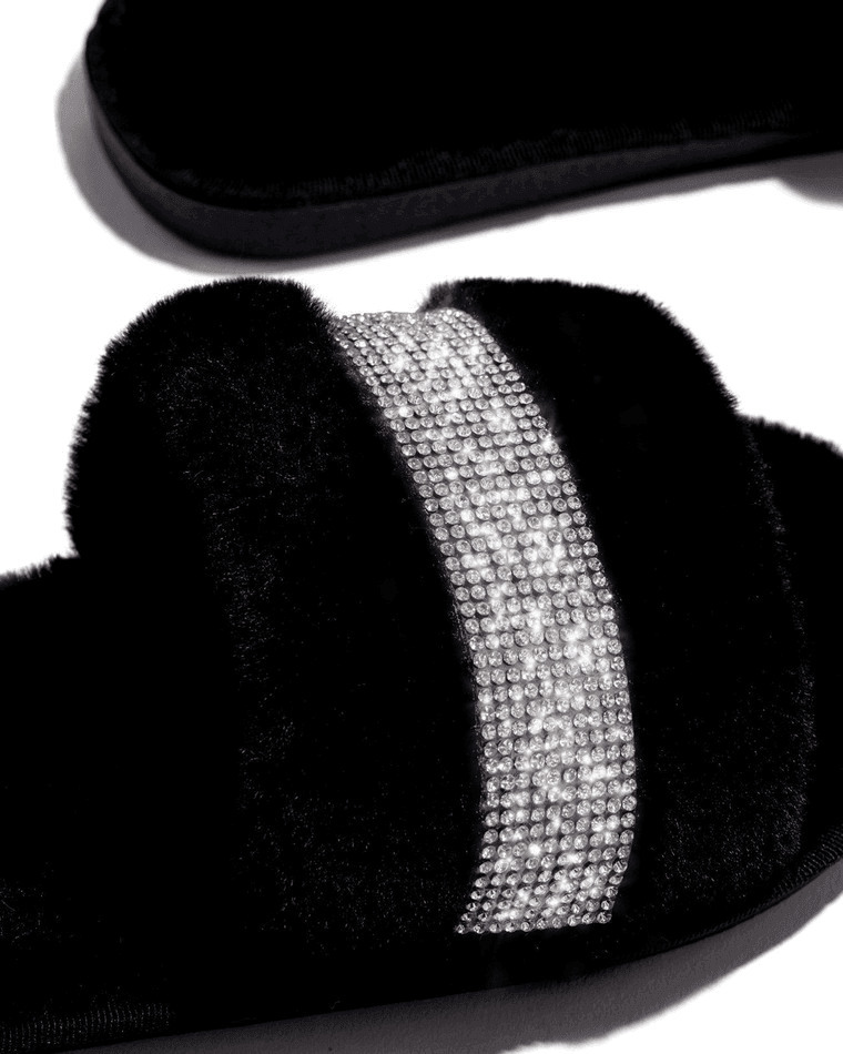 Coquette Aesthetic Rhinestone Fluff Slippers - Y2K Fashion Statement for Women Coquette Aesthetic Rhinestone Fluff Slippers - Y2K Fashion Statement for Women
