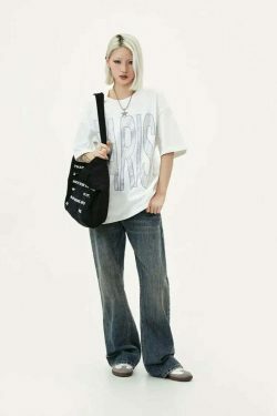 Coquette Aesthetic Rhinestone Slogan Tee - Y2K Fashion Statement for Women