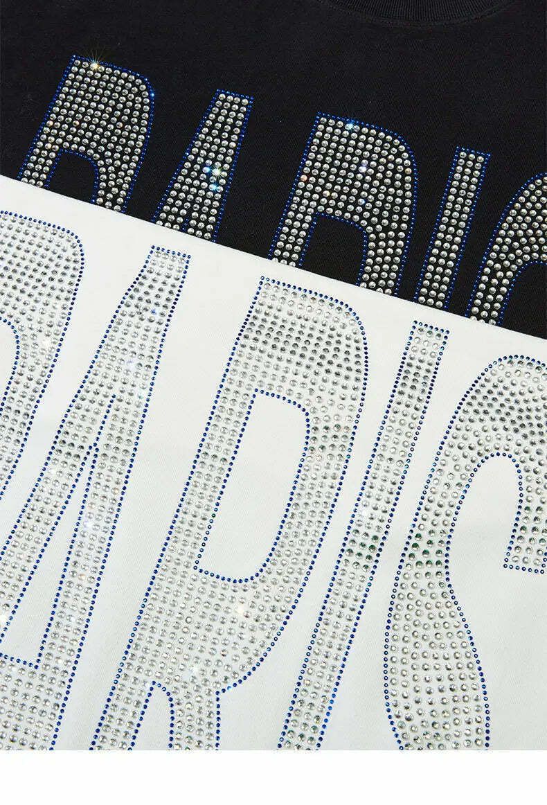 Coquette Aesthetic Rhinestone Slogan Tee - Y2K Fashion Statement for Women Coquette Aesthetic Rhinestone Slogan Tee - Y2K Fashion Statement for Women