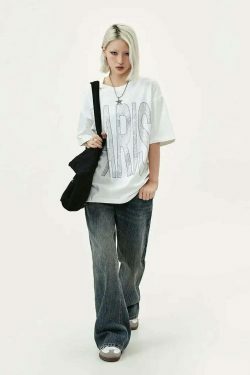 Coquette Aesthetic Rhinestone Slogan Tee - Y2K Fashion Statement for Women