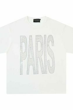 Coquette Aesthetic Rhinestone Slogan Tee - Y2K Fashion Statement for Women