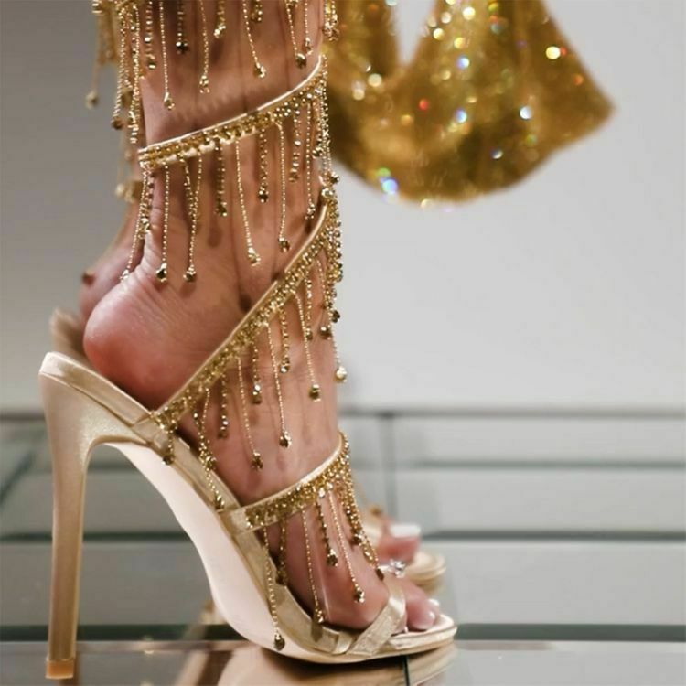 Coquette Aesthetic Rhinestone Snake High-Heeled Sandals Coquette Aesthetic Rhinestone Snake High-Heeled Sandals