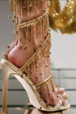 Coquette Aesthetic Rhinestone Snake High-Heeled Sandals