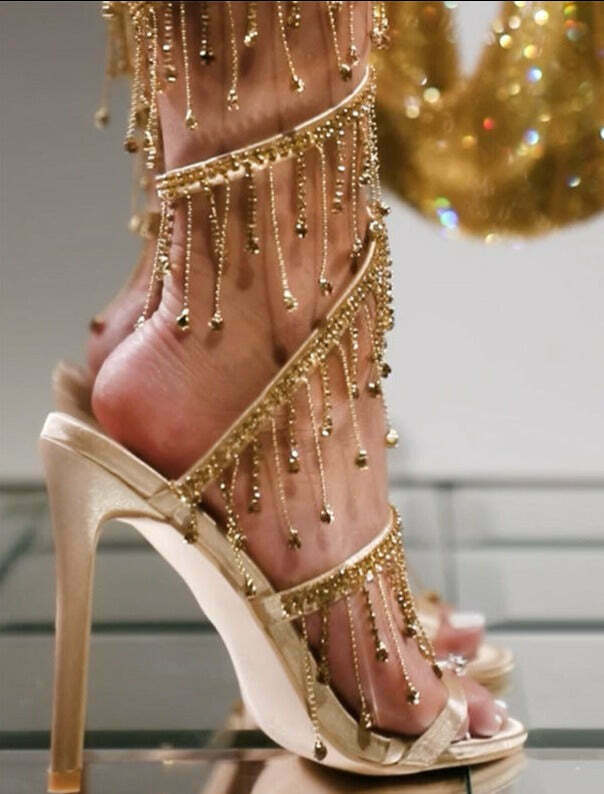 Coquette Aesthetic Rhinestone Snake High-Heeled Sandals Coquette Aesthetic Rhinestone Snake High-Heeled Sandals