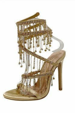 Coquette Aesthetic Rhinestone Snake High-Heeled Sandals