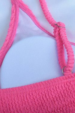 Coquette Aesthetic Rib Bikini Push Up Set - Y2K Fashion for Women