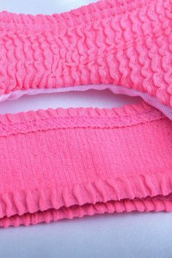 Coquette Aesthetic Rib Bikini Push Up Set - Y2K Fashion for Women