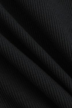 Coquette Aesthetic Ribbed Maxi Dress with Short Sleeves & Button Down Slit