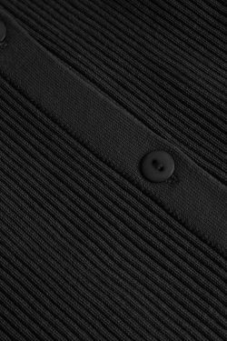 Coquette Aesthetic Ribbed V-Neck Button Down Cami Midi Dress