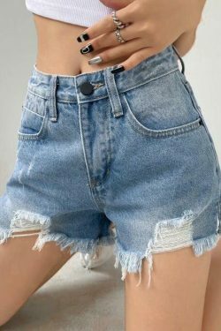 Coquette Aesthetic Ripped Denim Skirt - Y2K Fashion Grunge Style Cute Cargo Skirt