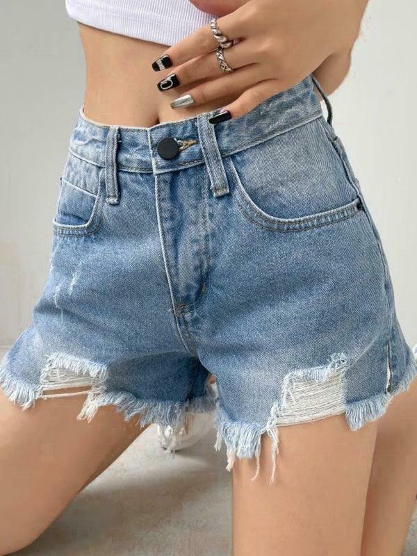 Coquette Aesthetic Ripped Denim Skirt - Y2K Fashion Grunge Style Cute Cargo Skirt