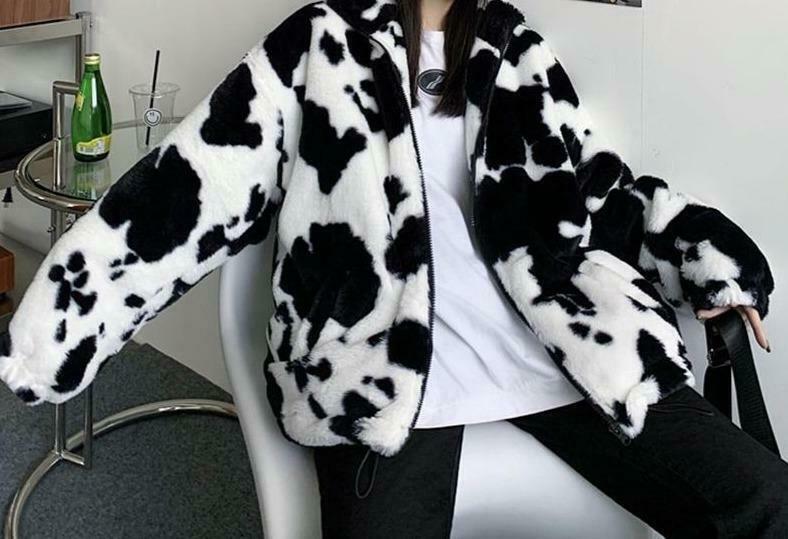 Coquette Aesthetic Rorschach Sherpa Zip Up Jacket - Y2K Fashion Women's Grunge Style Outfit Coquette Aesthetic Rorschach Sherpa Zip Up Jacket - Y2K Fashion Women's Grunge Style Outfit