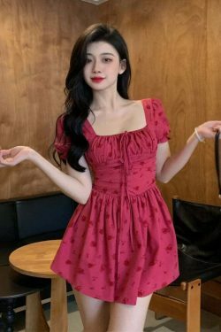 Coquette Aesthetic Rosy Raspberry Mini Dress - Y2K Fashion Statement Piece
