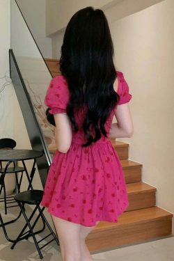 Coquette Aesthetic Rosy Raspberry Mini Dress - Y2K Fashion Statement Piece