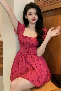 Coquette Aesthetic Rosy Raspberry Mini Dress - Y2K Fashion Statement Piece