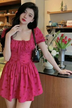 Coquette Aesthetic Rosy Raspberry Mini Dress - Y2K Fashion Statement Piece