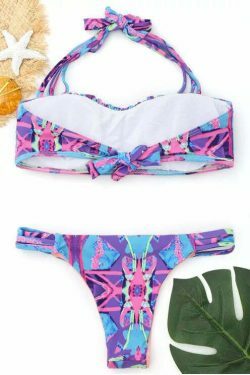 Coquette Aesthetic Ruched Bikini Set with Ladder Cut Detail