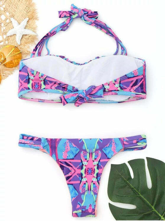 Coquette Aesthetic Ruched Bikini Set with Ladder Cut Detail Coquette Aesthetic Ruched Bikini Set with Ladder Cut Detail