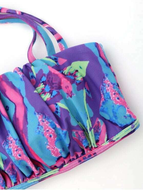 Coquette Aesthetic Ruched Bikini Set with Ladder Cut Detail Coquette Aesthetic Ruched Bikini Set with Ladder Cut Detail