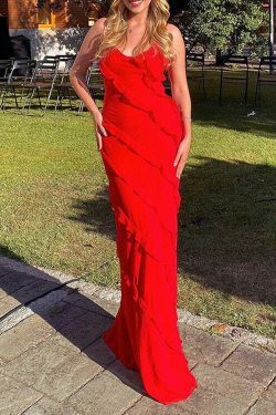 Coquette Aesthetic Ruffle Dress - Y2K Fashion Women's Clothing for Grunge and Pastel Goth Style