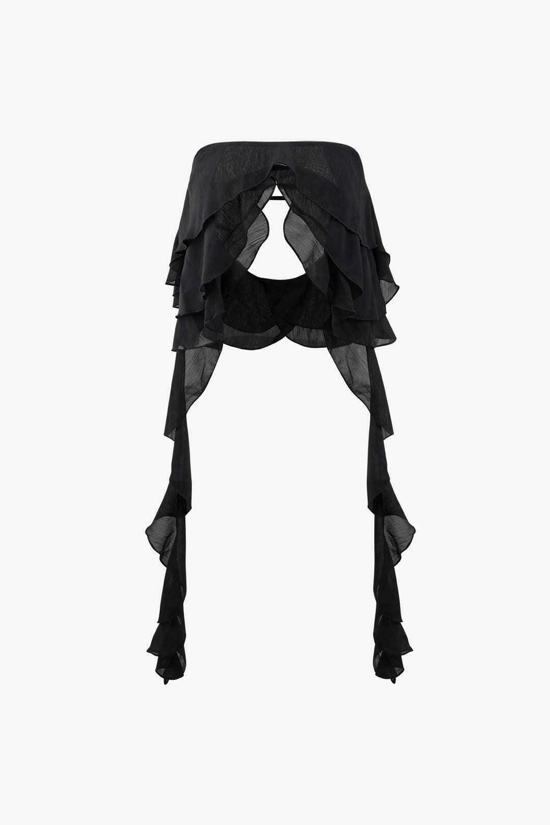 Coquette Aesthetic Ruffle Streamer Tube Top & Mini Skirt Set - Y2K Fashion Outfit Coquette Aesthetic Ruffle Streamer Tube Top & Mini Skirt Set - Y2K Fashion Outfit