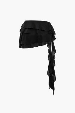 Coquette Aesthetic Ruffle Streamer Tube Top & Mini Skirt Set - Y2K Fashion Outfit