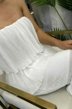 Coquette Aesthetic Ruffle Tiered Dress - Y2K Fashion Statement with Flirty Charm and Vintage Vibe