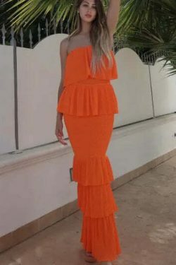 Coquette Aesthetic Ruffle Tiered Dress - Y2K Fashion Statement with Flirty Charm and Vintage Vibe