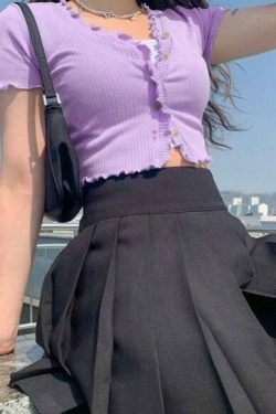 Coquette Aesthetic Ruffle Trim Cardigan - Y2K Fashion for Grunge & Pastel Goth