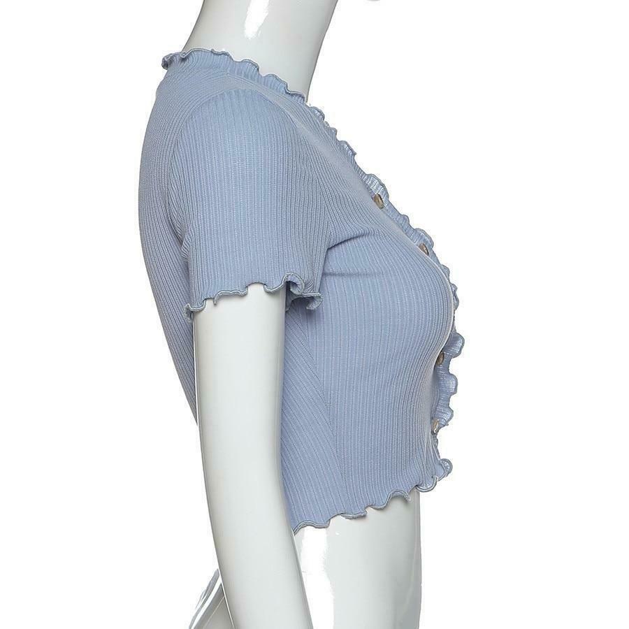 Coquette Aesthetic Ruffle Trim Cardigan - Y2K Fashion for Grunge & Pastel Goth Coquette Aesthetic Ruffle Trim Cardigan - Y2K Fashion for Grunge & Pastel Goth