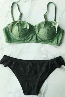 Coquette Aesthetic Ruffled Bikini Set - Y2K Fashion Swimwear