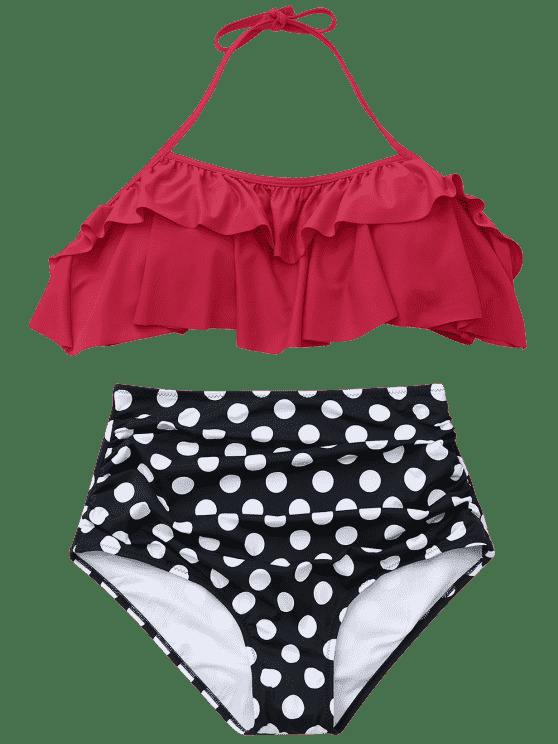 Coquette Aesthetic Ruffled Polka Dot High Waisted Bikini Coquette Aesthetic Ruffled Polka Dot High Waisted Bikini