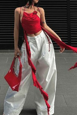 Coquette Aesthetic Ruffled Streamers Cami Top - Y2K Fashion for Women