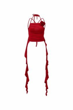 Coquette Aesthetic Ruffled Streamers Cami Top - Y2K Fashion for Women