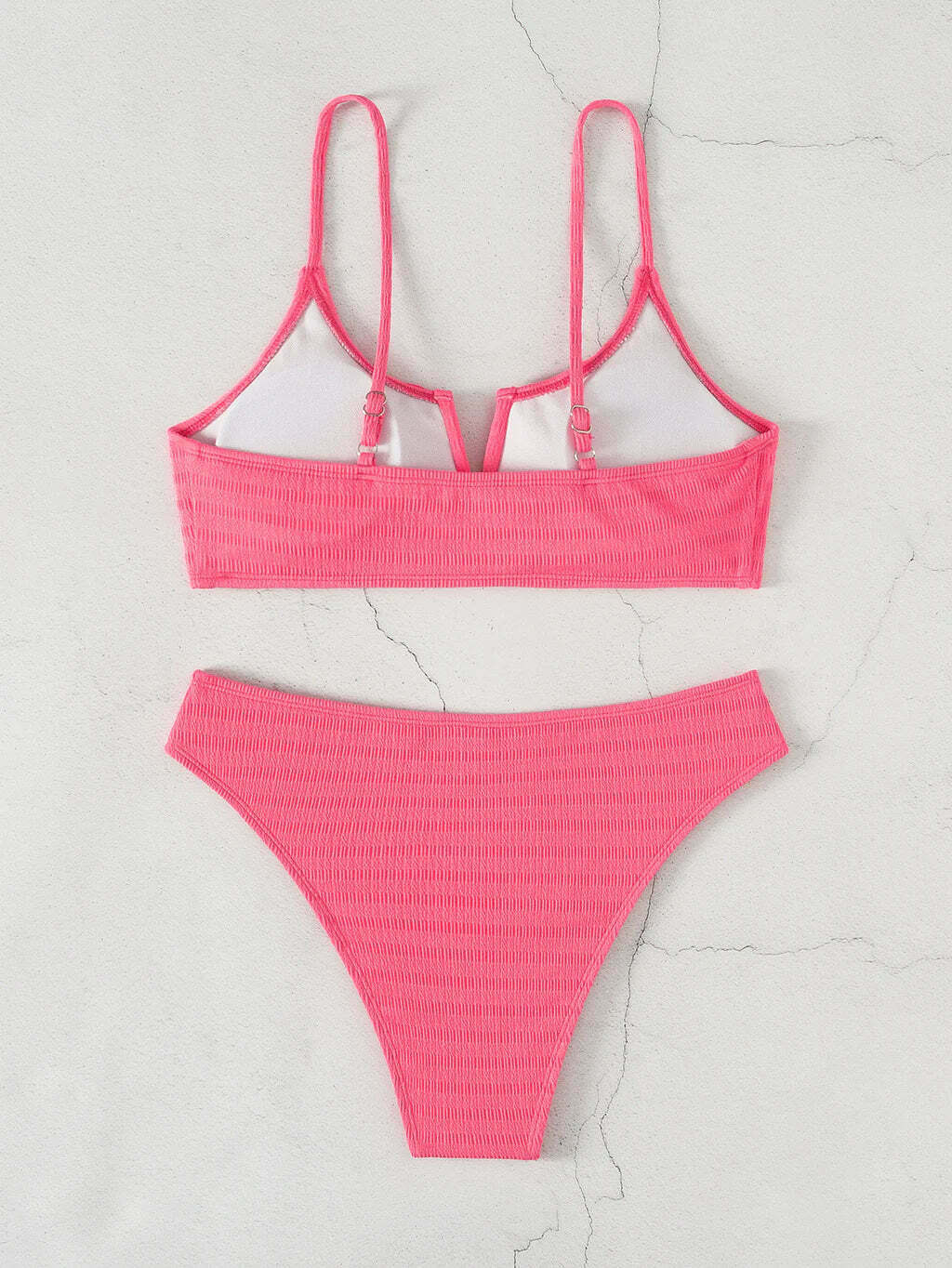 Coquette Aesthetic Ruffled V-Neck Bikini in Solid Color Coquette Aesthetic Ruffled V-Neck Bikini in Solid Color