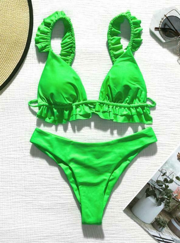 Coquette Aesthetic Ruffles Bathing Suit Push Up Swimsuit Coquette Aesthetic Ruffles Bathing Suit Push Up Swimsuit