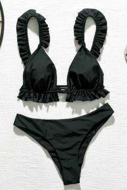 Coquette Aesthetic Ruffles Bathing Suit Push Up Swimsuit
