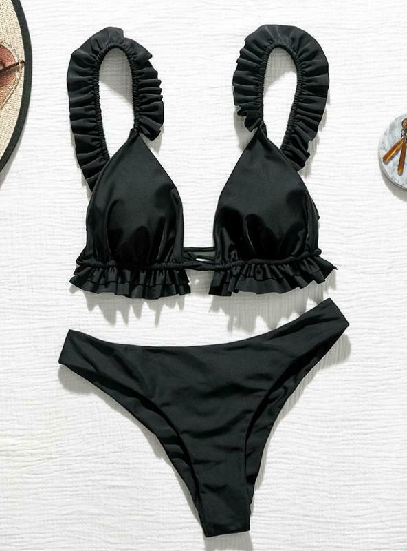 Coquette Aesthetic Ruffles Bathing Suit Push Up Swimsuit Coquette Aesthetic Ruffles Bathing Suit Push Up Swimsuit