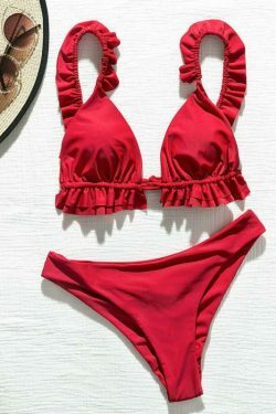 Coquette Aesthetic Ruffles Bathing Suit Push Up Swimsuit