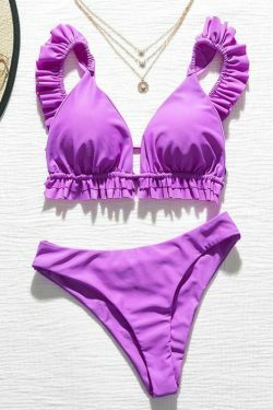 Coquette Aesthetic Ruffles Bathing Suit Push Up Swimsuit