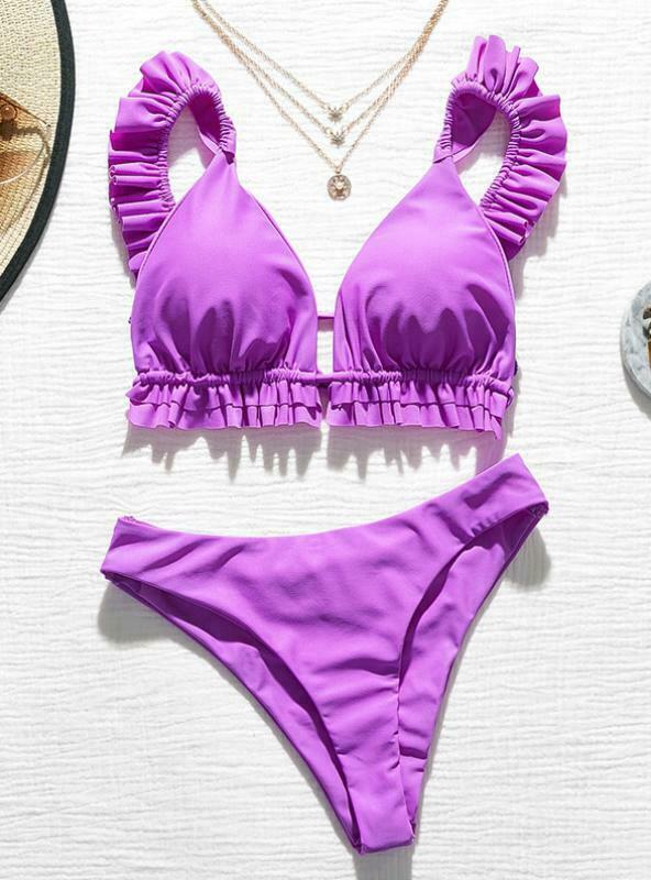 Coquette Aesthetic Ruffles Bathing Suit Push Up Swimsuit Coquette Aesthetic Ruffles Bathing Suit Push Up Swimsuit