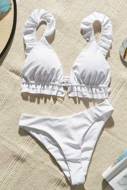 Coquette Aesthetic Ruffles Bathing Suit Push Up Swimsuit