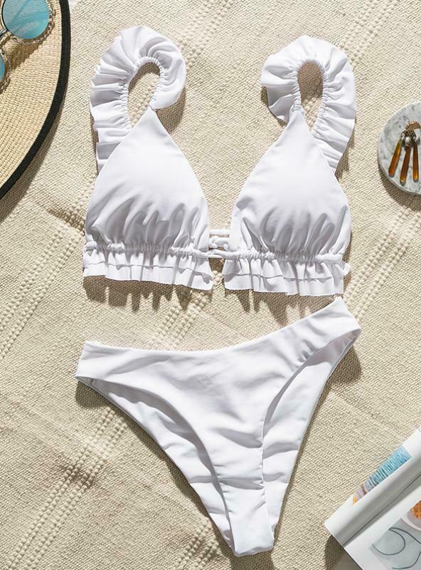 Coquette Aesthetic Ruffles Bathing Suit Push Up Swimsuit Coquette Aesthetic Ruffles Bathing Suit Push Up Swimsuit
