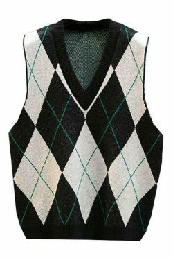 Coquette Aesthetic Runaway Oversized Sweater Vest in Y2K Fashion Style