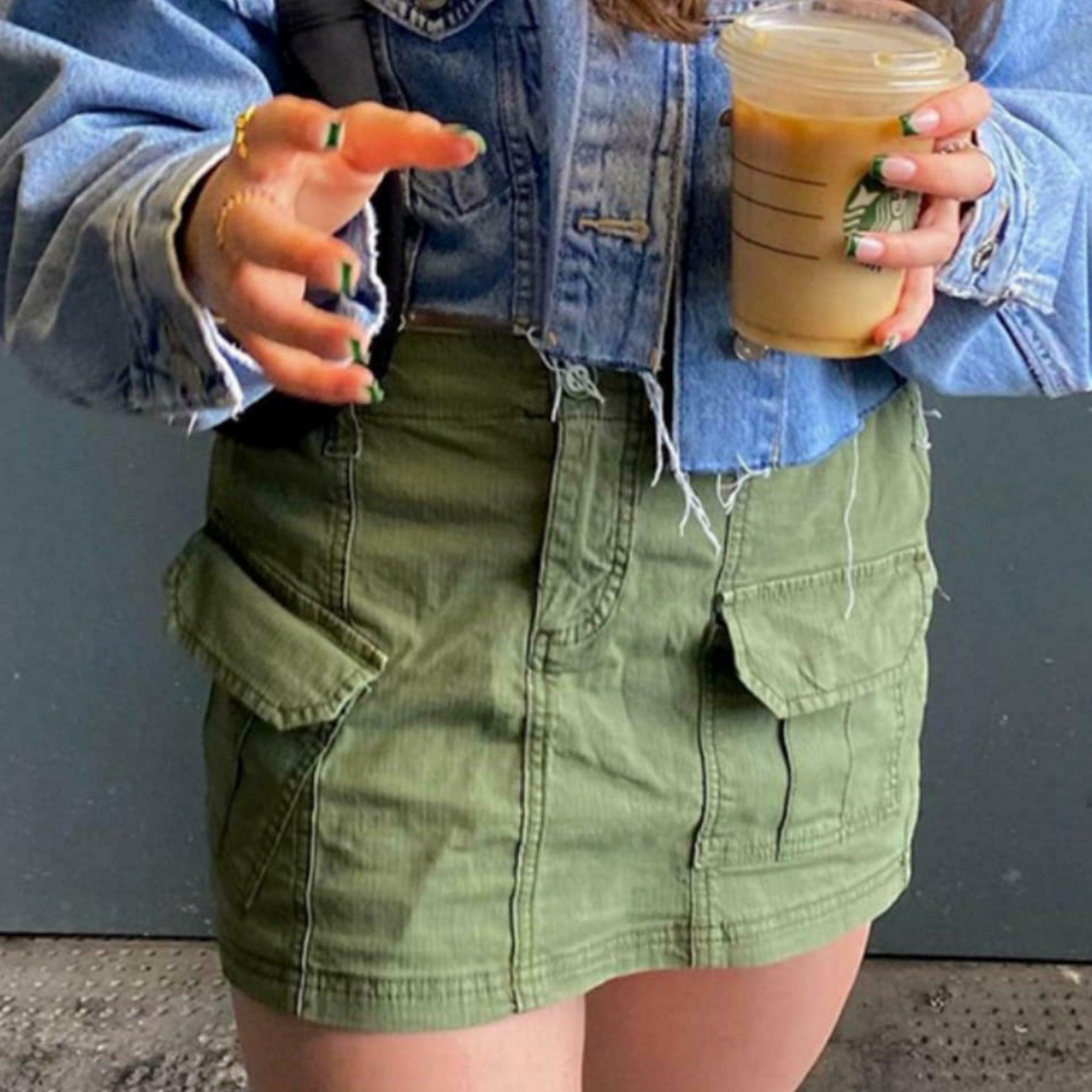 Coquette Aesthetic Ruth Y2K Cargo Skirt - Grunge & Pastel Goth Fusion Coquette Aesthetic Ruth Y2K Cargo Skirt - Grunge & Pastel Goth Fusion