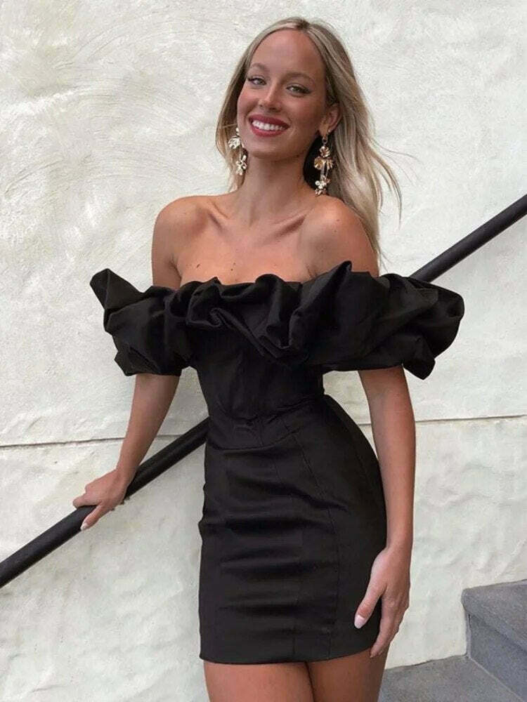 Coquette Aesthetic Sasha's Elegant Neckline Dress - Y2K Fashion Statement Piece