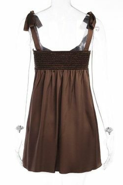 Coquette Aesthetic Satin Chain Dress with Cut-Out Detail - Y2K Fashion Statement Piece