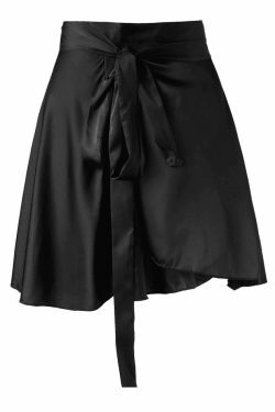 Coquette Aesthetic Satin Lace-Up Mini Skirt