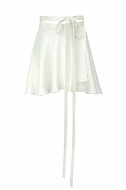 Coquette Aesthetic Satin Lace-Up Mini Skirt