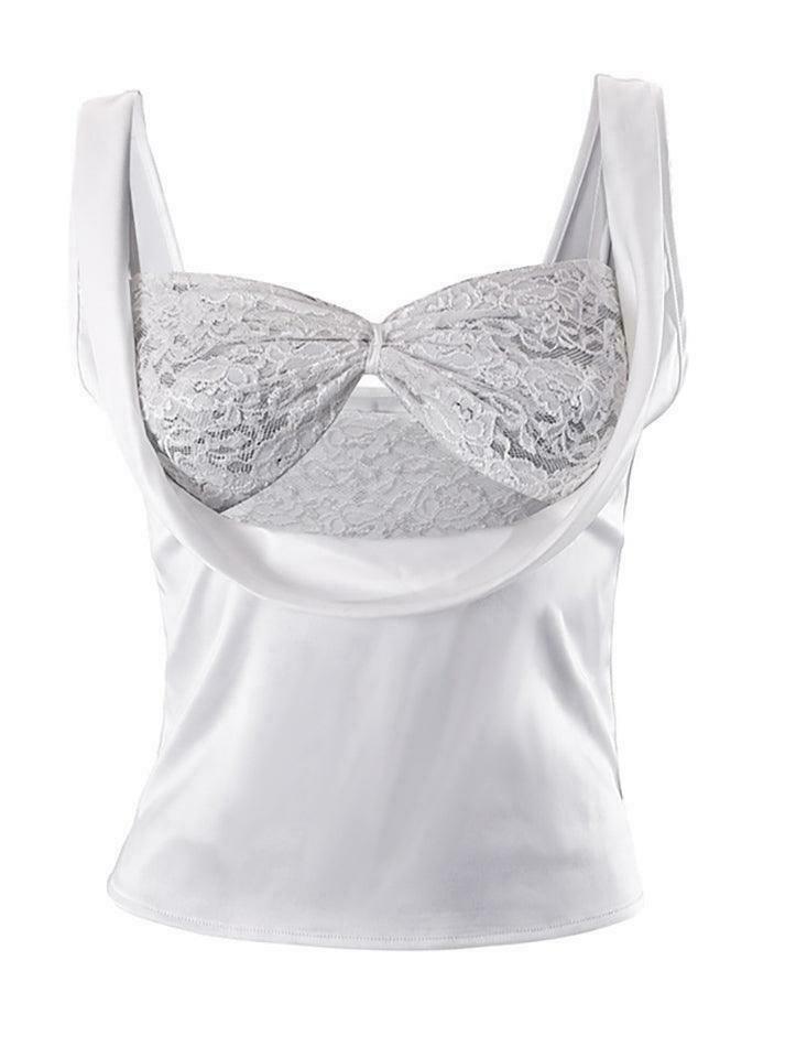 Coquette Aesthetic Satin Lace Bralette - Y2K Fashion Top for Women